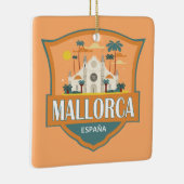 Mallorca Spanje Reizen Retro Badge Keramisch Ornament (Rechts)