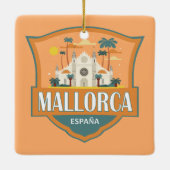 Mallorca Spanje Reizen Retro Badge Keramisch Ornament (Achterkant)