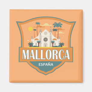 Mallorca Spanje Reizen Retro Badge Magneet
