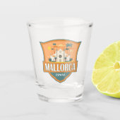 Mallorca Spanje Reizen Retro Badge Shot Glas (Voorkant)