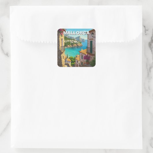 Mallorca Spanje Reizen Vierkante Sticker (Tas)