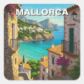 Mallorca Spanje Reizen Vierkante Sticker (Voorkant)