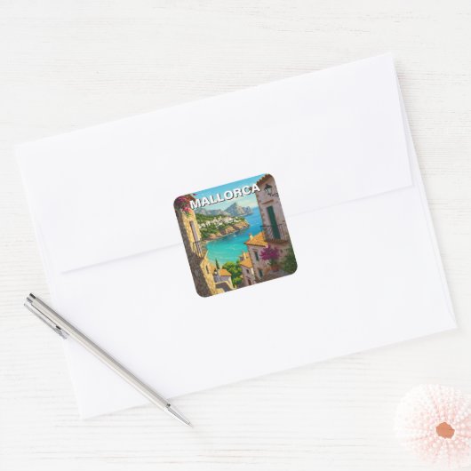 Mallorca Spanje Reizen Vierkante Sticker (Envelop)