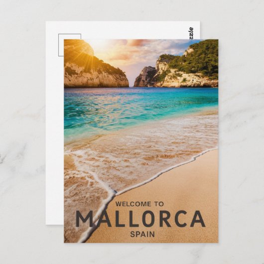 Mallorca, Spanje Strand Briefkaart (Voorkant / Achterkant)