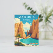 Mallorca, Spanje Strandreizen Vintage Briefkaart (Staand voorkant)