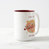 Mallorca Spanje vakantie Retro souvenir Tweekleurige Koffiemok (Voorkant rechts)