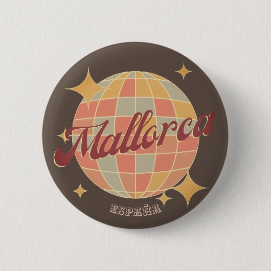 Mallorca Spanje vakantie souvenir retro pin Ronde Button 5,7 Cm (Voorkant)