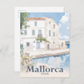 Mallorca Spanje Waterverf reisillustratie Briefkaart (Voorkant / Achterkant)