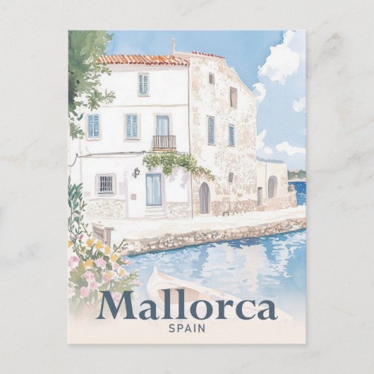 Mallorca Spanje Waterverf reisillustratie Briefkaart (Voorkant)