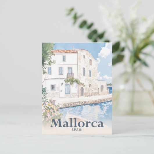 Mallorca Spanje Waterverf reisillustratie Briefkaart (Staand voorkant)