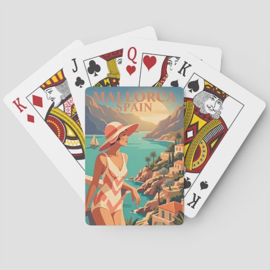 Mallorca Speelkaarten Deck Vintage Reis Kunst (Achterkant)