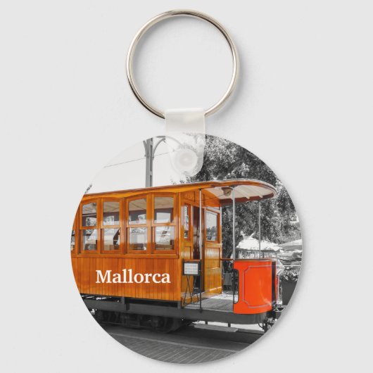 Mallorca Tram of Port de Soller Souvenir Sleutelhanger (Voorkant)