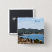 Mallorca Vierkante Button 5,1 Cm (Voorkant /achterkant)