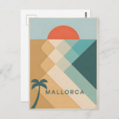 Mallorca vintage abstract briefkaart (Voorkant / Achterkant)