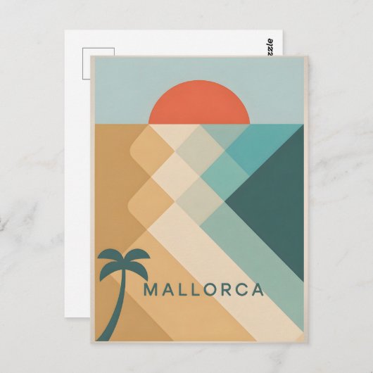Mallorca vintage abstract briefkaart (Voorkant / Achterkant)