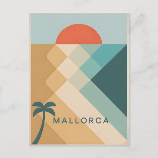 Mallorca vintage abstract briefkaart (Voorkant)