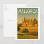 Mallorca Vintage Retro Kathedraal Briefkaart (Voorkant / Achterkant)