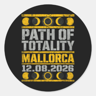 Mallorca Zonsverduistering 2026 - Industriële sjab Ronde Sticker