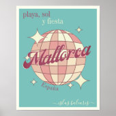 Mallorcpijn Balearen Eiland  retro Poster (Voorkant)