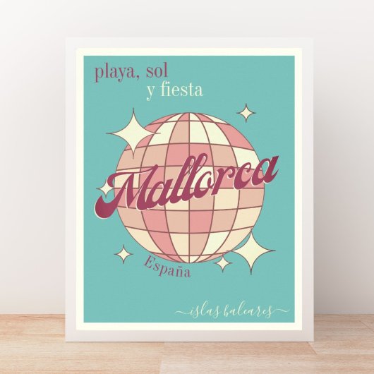 Mallorcpijn Balearen Eiland  retro Poster