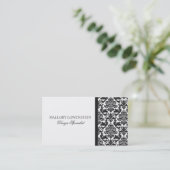 Mallory #3 Chic Black Damask Visitekaartje (Staand voorkant)