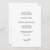 Mallory Elegant Simple Botanical Leaf Wedding Kaart (Voorkant / Achterkant)