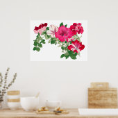 Mallow bloem,  Japanse kunst Poster (Keuken)