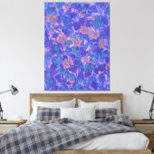 Mallow Bloom, Malva Flowers Floral Painting Paars Canvas Afdruk (Insitu (Slaapkamer))