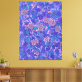 Mallow Bloom, Malva Flowers Floral Painting Paars Canvas Afdruk (Insitu (Woonkamer))