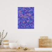 Mallow Bloom, Malva Flowers Floral Painting Paars Poster (Keuken)
