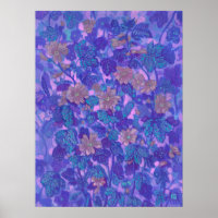 Mallow Bloom, Malva Flowers Floral Painting Paars