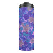 Mallow Bloom, Malva Flowers Floral Painting Paars Thermosbeker (Voorkant)