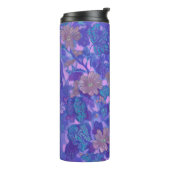 Mallow Bloom, Malva Flowers Floral Painting Paars Thermosbeker (Gedraaid links)