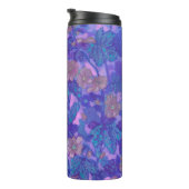 Mallow Bloom, Malva Flowers Floral Painting Paars Thermosbeker (Geroteerd rechts)