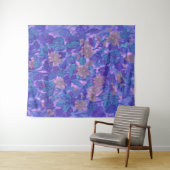 Mallow Bloom, Malva Flowers Floral Painting Paars Wandkleed (In Situ (horizontaal))