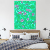 Mallow Bloom, Malva Flowers Summer Floral Paintin Canvas Afdruk (Insitu (Slaapkamer))