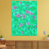 Mallow Bloom, Malva Flowers Summer Floral Paintin Canvas Afdruk (Insitu (Woonkamer))