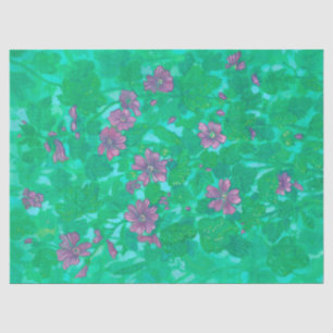 Mallow Bloom, Malva Flowers Summer Floral Painting Tissuepapier