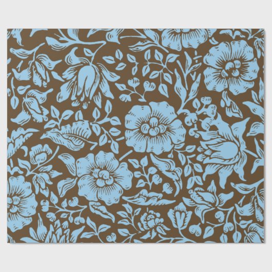 Mallow,  design, in zacht blauw en bruin cadeaupapier (Vlak)