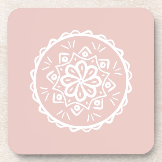 Mallow Mandala Bier Onderzetter (Voorkant)
