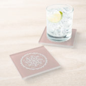 Mallow Mandala Glazen Onderzetter (Schuin)