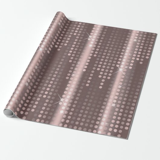 Mallow Polka Dots Matrix gepatterde glitter Cadeaupapier (Uitgerold)