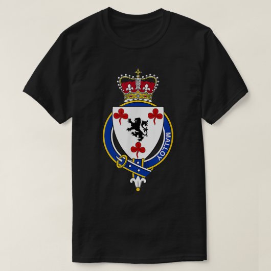 Malloy Coat of Arms Family Crest T-shirt (Design voorkant)