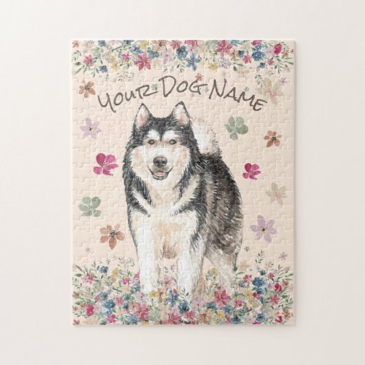 Mally Alaskan Malamute hond Legpuzzel (Verticaal)