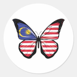 MalMaleisië Butterfly-vlag Ronde Sticker