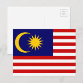 MalMaleisië National World Flag Briefkaart (Voorkant / Achterkant)