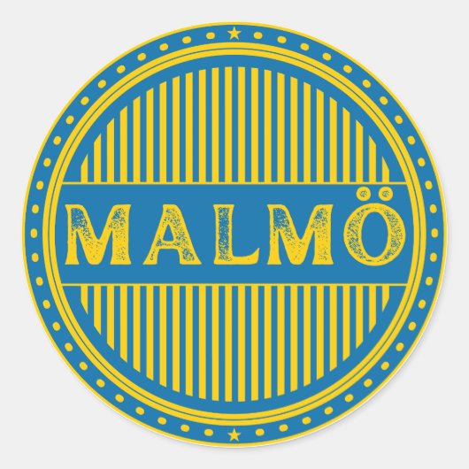 Malmö City Pride Embleem – Zweedse identiteit Ronde Sticker (Voorkant)