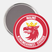 Malmö Round Emblem Magneet (Voorkant / Achterkant)