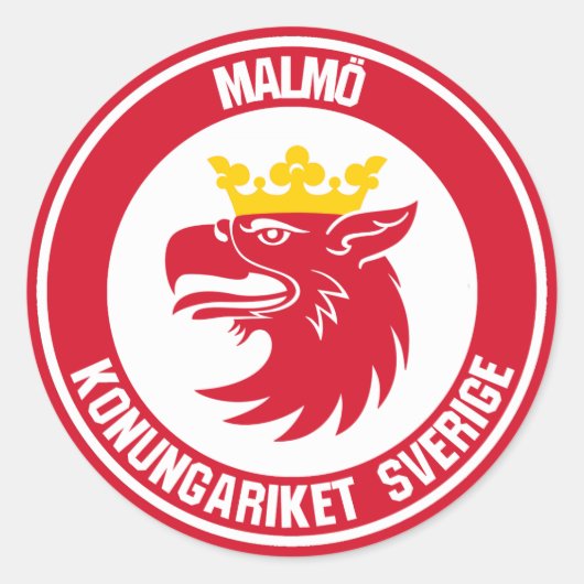 Malmö Round Emblem Ronde Sticker (Voorkant)