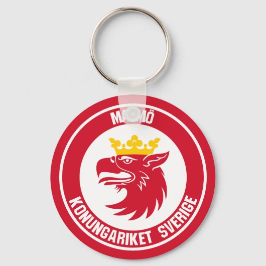 Malmö Round Emblem Sleutelhanger (Voorkant)